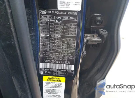 2016 Land Rover Range Rover Evoque Se/Se Premium from USA, damaged, VIN SALVP2BG9GH078921